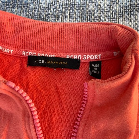 BCBG MAXzria Sport Women Jacket Orange Pink Active Wear Zipper Coat Size S - Picture 5 of 10